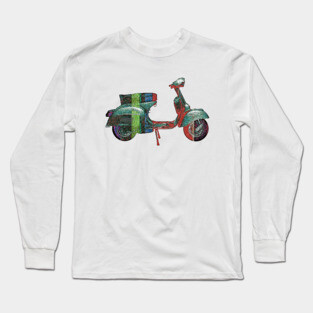 Vespa Piaggio Vintage Design Scooter Long Sleeve T-Shirt