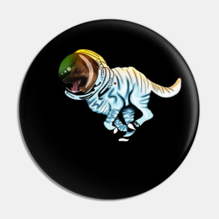German Shepherd, Astronaut, Love German Shepherds Pin