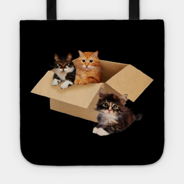 Cute Cats inside Box, Love cats Kittens Tote by logiamerch