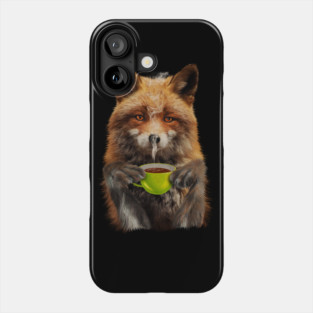 Fox Drinking Coffee, Love Foxes Phone Case
