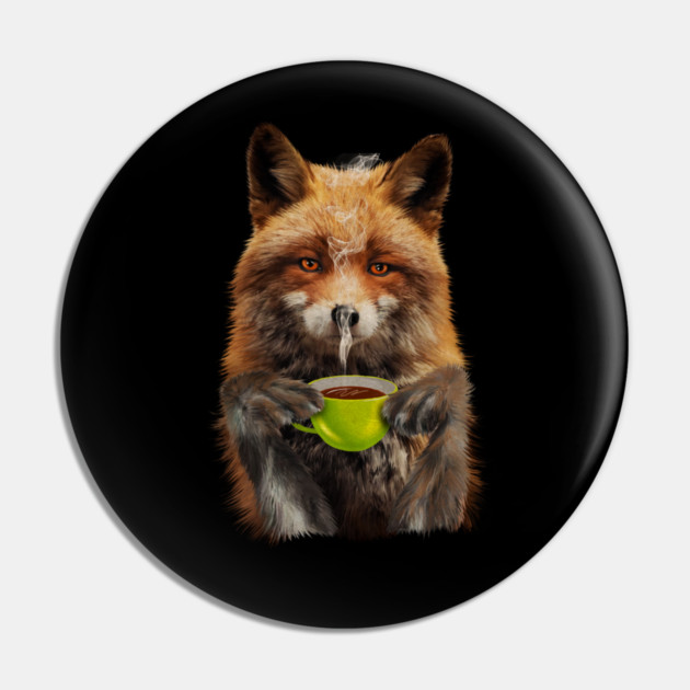 Fox Drinking Coffee, Love Foxes Pin by logiamerch