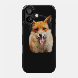 Fox listening to Music, Love Foxes Phone Case