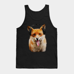 Fox listening to Music, Love Foxes Tank Top