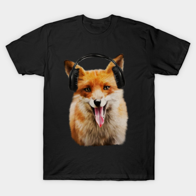 Fox listening to Music, Love Foxes T-Shirt by logiamerch