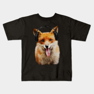 Fox listening to Music, Love Foxes Kids T-Shirt