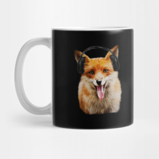 Fox listening to Music, Love Foxes Mug