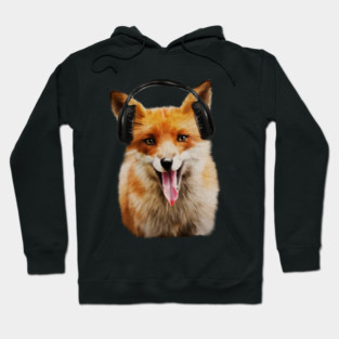 Fox listening to Music, Love Foxes Hoodie