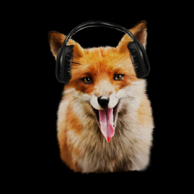Fox listening to Music, Love Foxes by logiamerch
