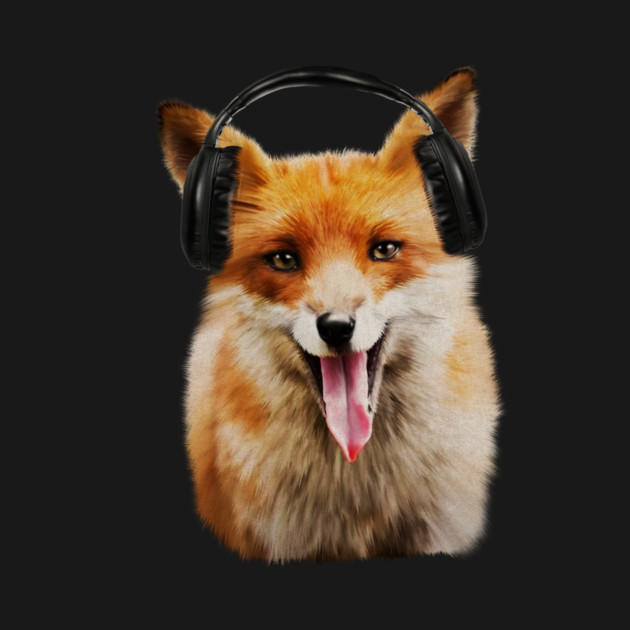 Fox listening to Music, Love Foxes by logiamerch