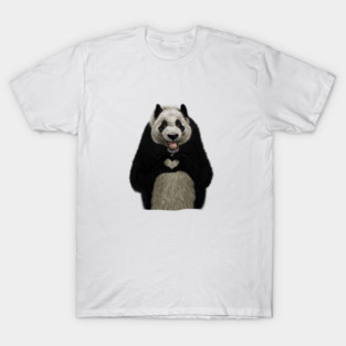 Panda Bea making heart Gesture, Love Pandas T-Shirt
