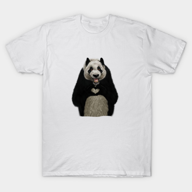 Panda Bea making heart Gesture, Love Pandas T-Shirt by logiamerch