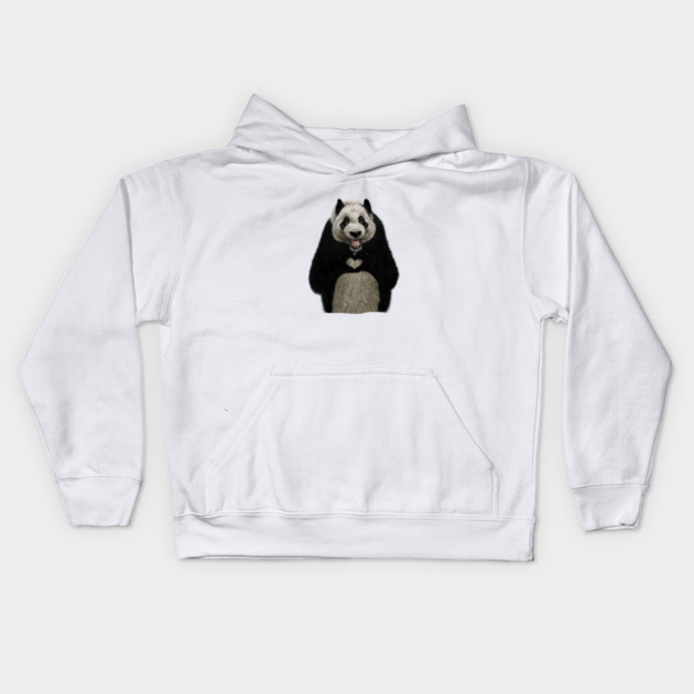 Panda Bea making heart Gesture, Love Pandas Kids Hoodie by logiamerch