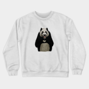 Panda Bea making heart Gesture, Love Pandas Crewneck Sweatshirt