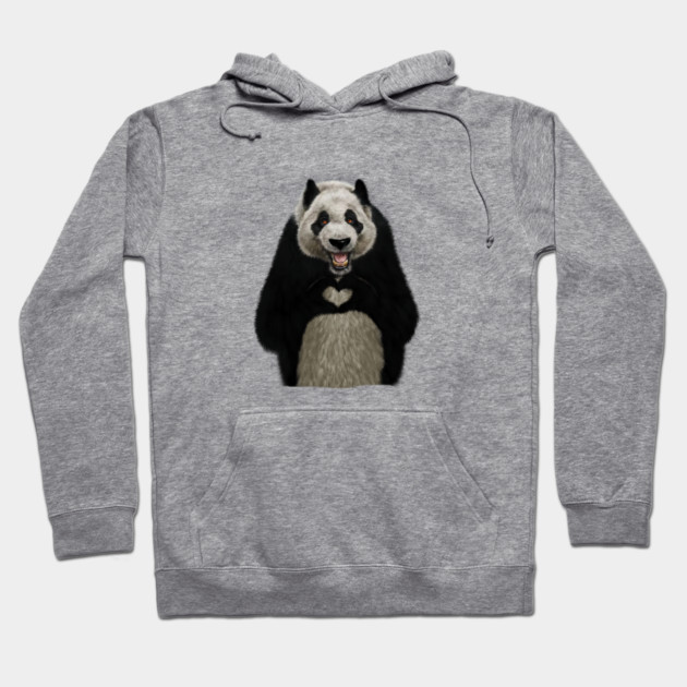 Panda Bea making heart Gesture, Love Pandas Hoodie by logiamerch