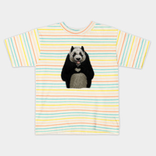 Panda Bea making heart Gesture, Love Pandas Kids T-Shirt