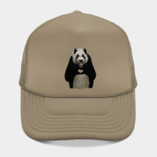 Panda Bea making heart Gesture, Love Pandas Hat