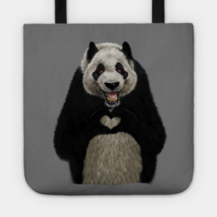 Panda Bea making heart Gesture, Love Pandas Tote