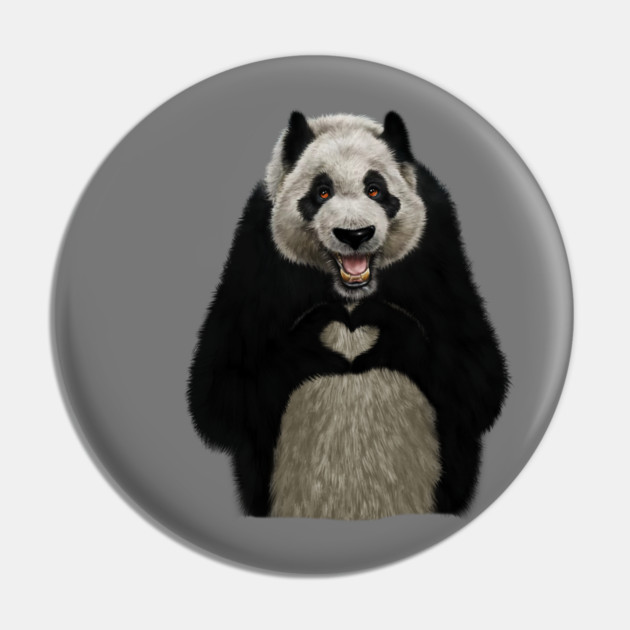 Panda Bea making heart Gesture, Love Pandas Pin by logiamerch