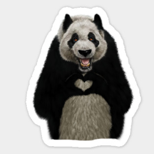 Panda Bea making heart Gesture, Love Pandas Sticker