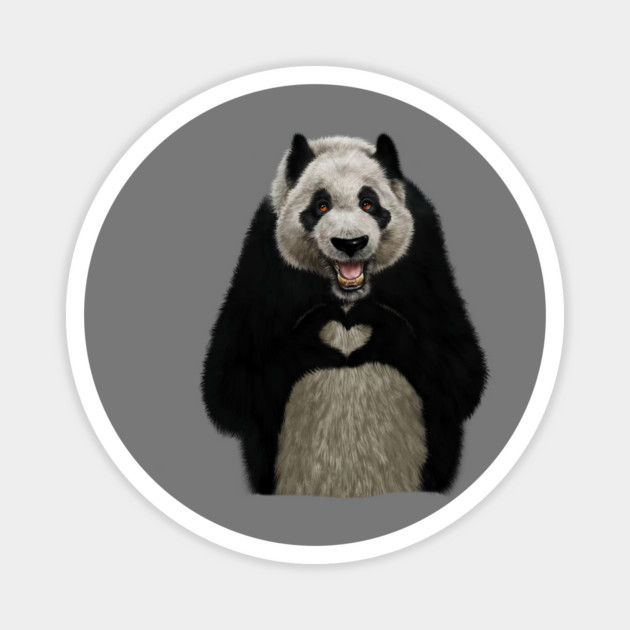 Panda Bea making heart Gesture, Love Pandas Magnet by logiamerch