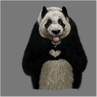 Panda Bea making heart Gesture, Love Pandas Posters and Art