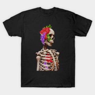 Skeleton with flowers T-Shirt