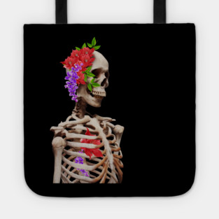 Skeleton with flowers Tote