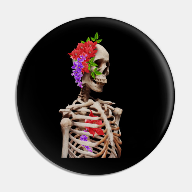 Skeleton with flowers Pin by logiamerch