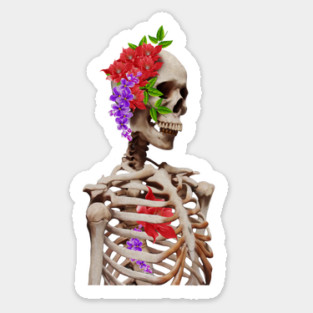 Skeleton with flowers Sticker
