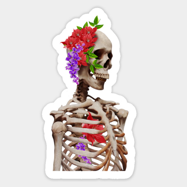 Skeleton with flowers Magnet by logiamerch