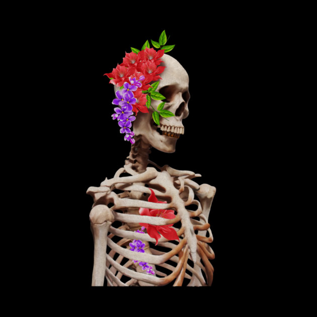 Skeleton with flowers by logiamerch