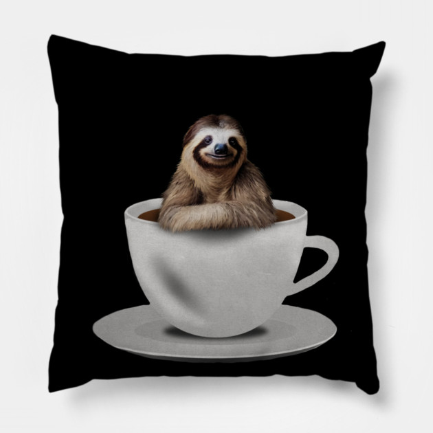 Sloth inside Coffee Mug, Funny Sloth Lover Pillow by logiamerch
