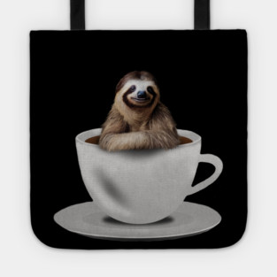 Sloth inside Coffee Mug, Funny Sloth Lover Tote
