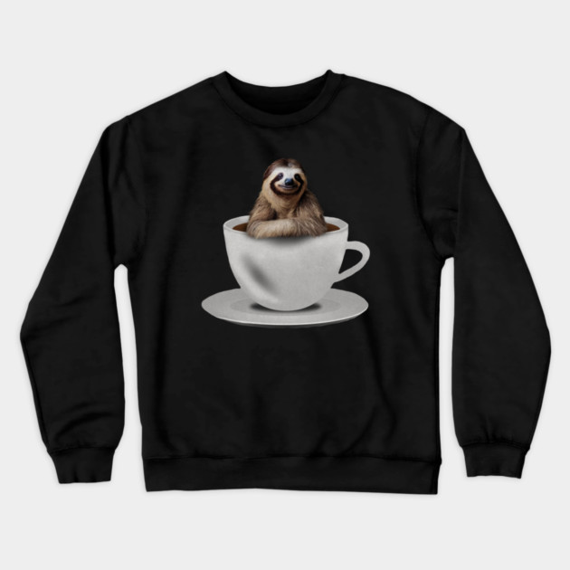 Sloth inside Coffee Mug, Funny Sloth Lover Crewneck Sweatshirt by logiamerch