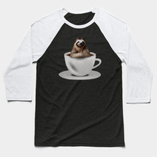 Sloth inside Coffee Mug, Funny Sloth Lover Baseball T-Shirt