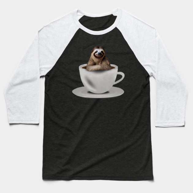 Sloth inside Coffee Mug, Funny Sloth Lover Baseball T-Shirt by logiamerch