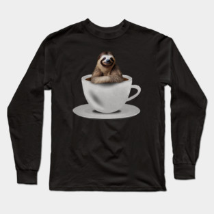 Sloth inside Coffee Mug, Funny Sloth Lover Long Sleeve T-Shirt