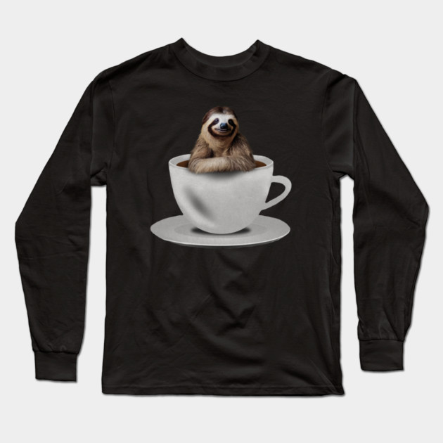 Sloth inside Coffee Mug, Funny Sloth Lover Long Sleeve T-Shirt by logiamerch