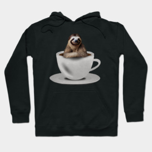 Sloth inside Coffee Mug, Funny Sloth Lover Hoodie