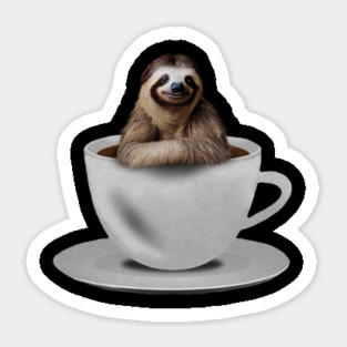 Sloth inside Coffee Mug, Funny Sloth Lover Magnet