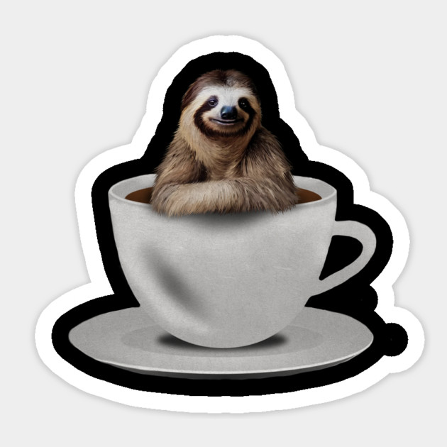 Sloth inside Coffee Mug, Funny Sloth Lover Magnet by logiamerch