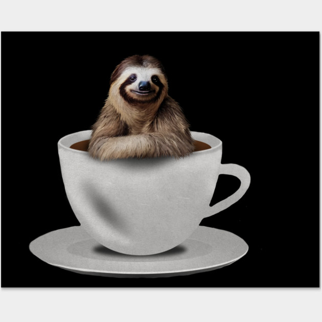 Sloth inside Coffee Mug, Funny Sloth Lover Wall Art by logiamerch