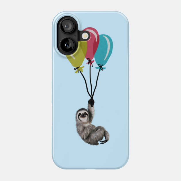 Sloth floating with balloons, Love Sloths Phone Case by logiamerch