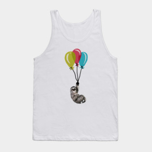 Sloth floating with balloons, Love Sloths Tank Top