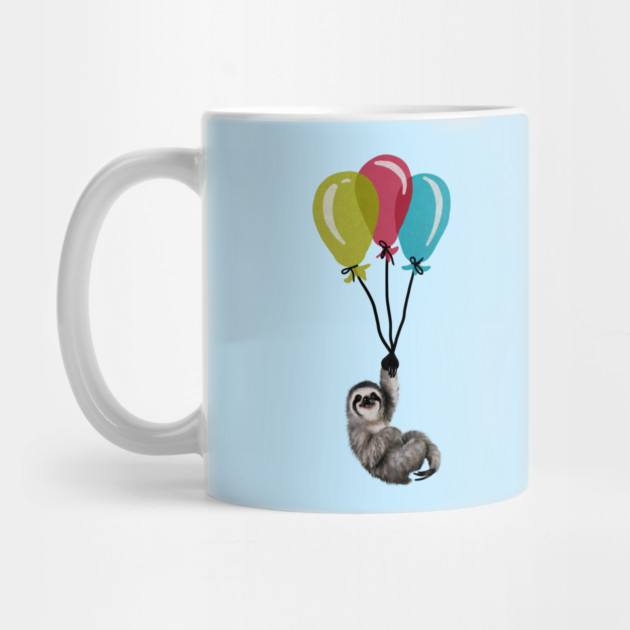 Sloth floating with balloons, Love Sloths by logiamerch