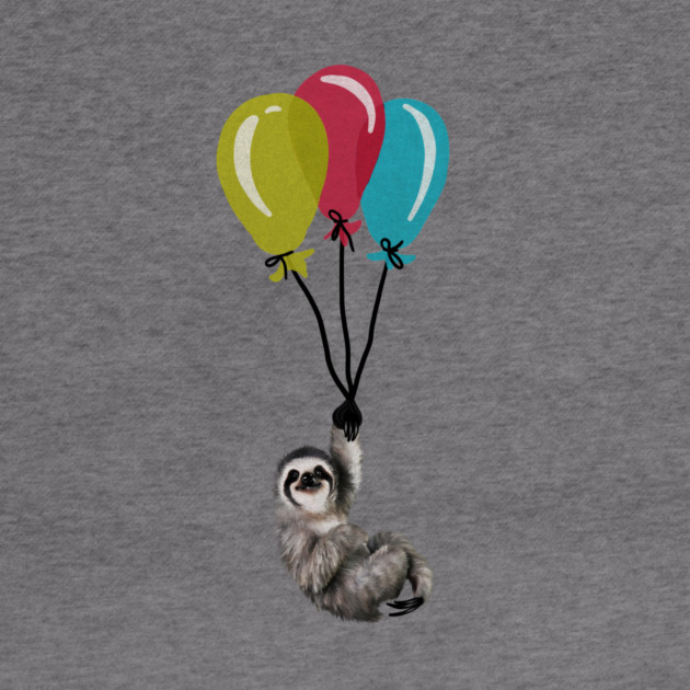Sloth floating with balloons, Love Sloths by logiamerch