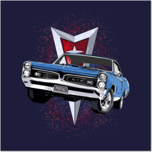 Blue 67 Pontiac GTO Posters and Art