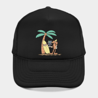 Rocky and bullwinkle surfing summer vacation Hat