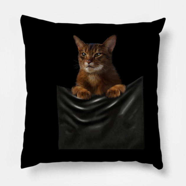 Abyssinian cat, Cat insde pocket, Cat Lover Pillow by logiamerch