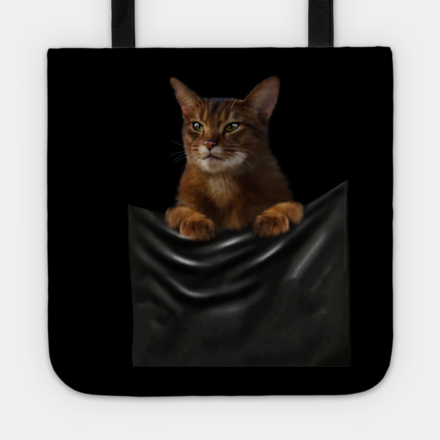 Abyssinian cat, Cat insde pocket, Cat Lover Tote by logiamerch